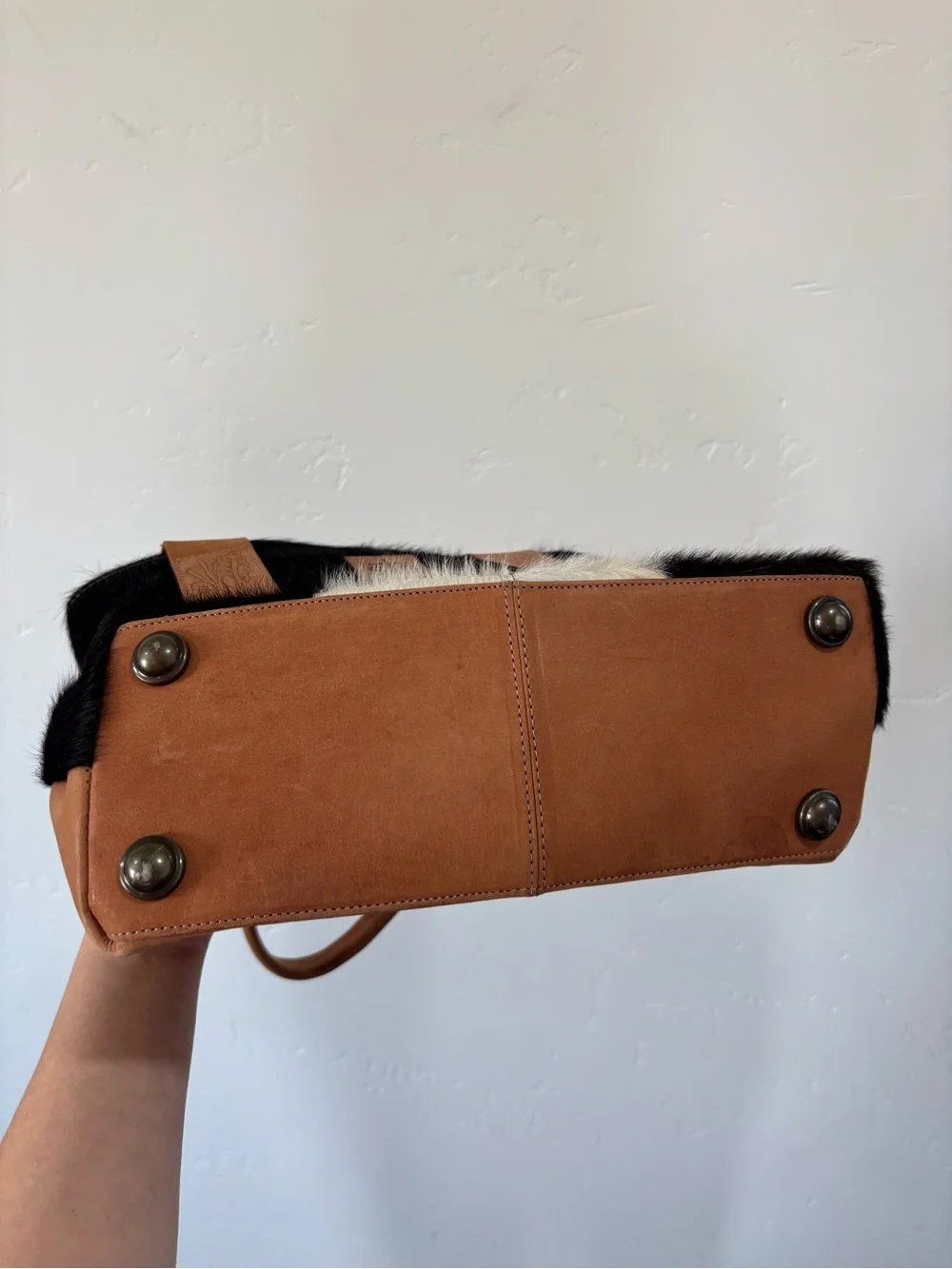 STS Ranchwear Yipee Kiyay tote bag purse cowhide tooled leather